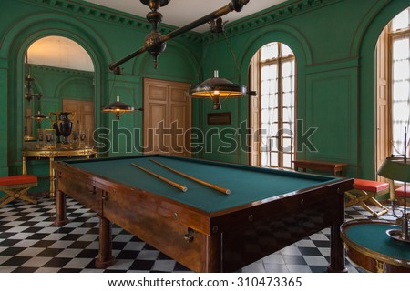 RUEIL-MALMAISON, FRANCE - JUNE 06, 2011: Interior of Chateau de Malmaison, formerly the residence of Emperess Josephine de Beauharnais. Now manor house used as a Napoleonic musee national