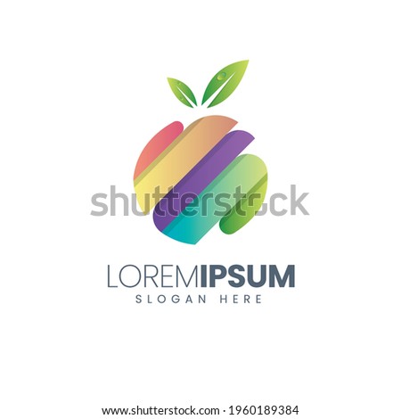 modern vector graphic apple fruit colorful logo good for technology logo,fruits logo,apple logo,nutrition logo,company logo,dummy logo,bussiness logo