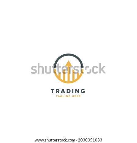 trading logo, finance and business logo, with arrow logo design template
