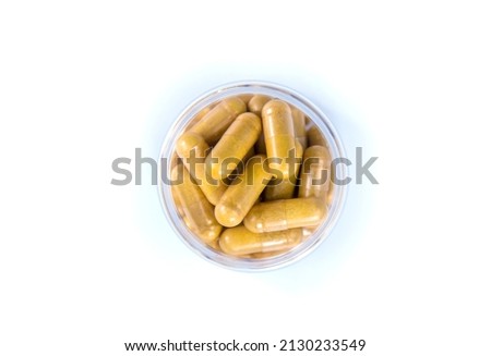 Supplements and vitamins isolate on white background. Selective focus. Pills. Stock foto © 