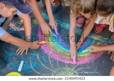 Similar – Image, Stock Photo Sun painted with street crayon and the text “it is too warm”. Concept global warming, sweating and heat.