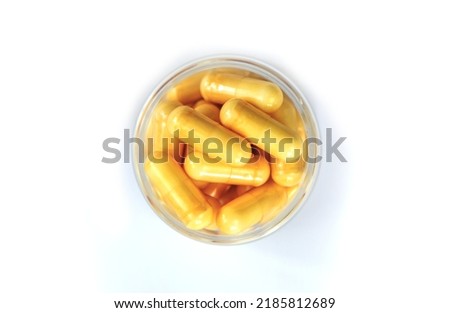 Supplements and vitamins isolate on white background. Selective focus. Pills. Stock foto © 