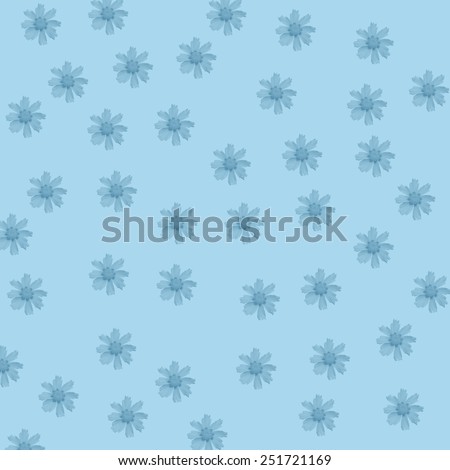 Flower floral abstract background, floral modern pattern on blue background. Flower floral abstract ornament, abstract blue floral pattern, abstract modern flowers background, greeting card pattern.