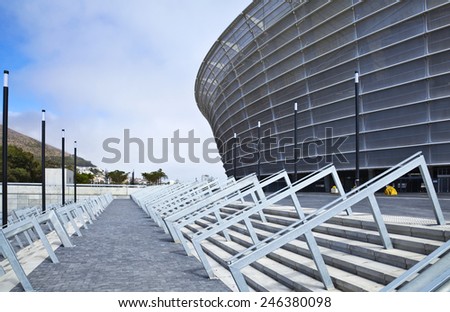 Cape town, South Africa - March 5 2010: Perspective view of the Green Point football stadium