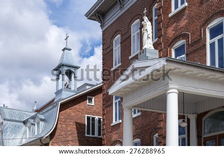 Quebec, Baie Saint Paul, detail of the religious complex of the Order of the Franciscan Friars