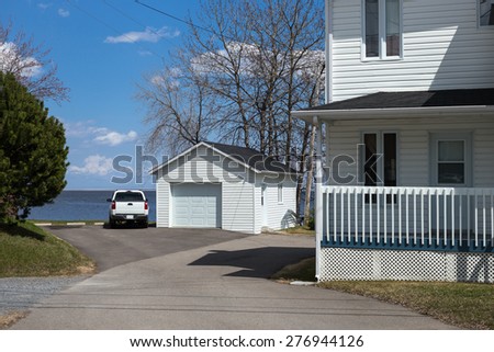 Roberval, Canada - May 10 2014: A  typical house on the St Jean lake