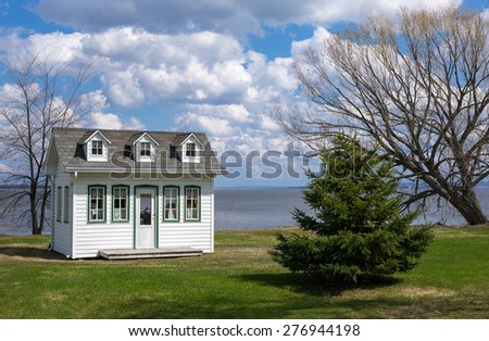 Roberval, Canada - May 10 2014: A small house on the St Jean lake