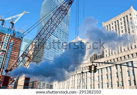 New York, U.S.A. - October 9 2010: Manhattan, works in progress in Ground Zero
