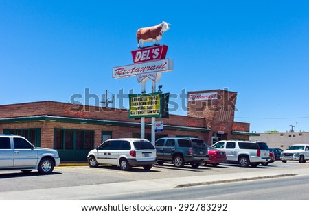 Tucumcari, U.S.A. - May 21 2011: New Mexico, a restaurant on the Route 66