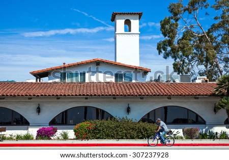 Santa Barbara, U.S.A. - June 1 2011: California, a house on the sea front