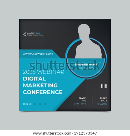 Live webinar conference template, social media marketing Banner webinar promotion, Design web banners for marketing purpose