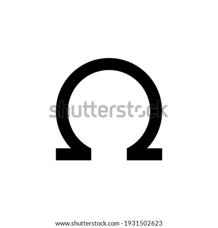 black illustration vector graphic of logo omega