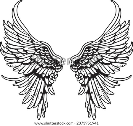 Angel Wings Drawing Outline | Free download on ClipArtMag