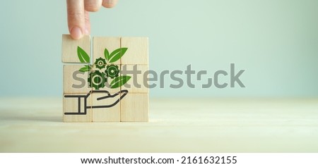 Environmental technology concept. Sustainable development goals. Sustainable planet trend and bio-economy to limit climate change and global warming.  Sustainable options for customer. Green business. Photo stock © 
