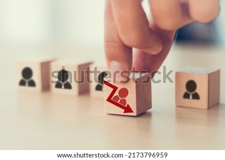 Layoffs, economic downturn due to economic recession and financial crisis. Bankruptcy, business and financial loss effect to layoffs and increase unemployment rate. Optimization of the company staff Stockfoto © 