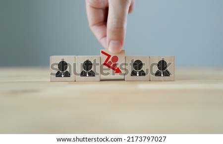 Layoffs, economic downturn due to economic recession and financial crisis. Bankruptcy, business and financial loss effect to layoffs and increase unemployment rate. Optimization of the company staff Stockfoto © 