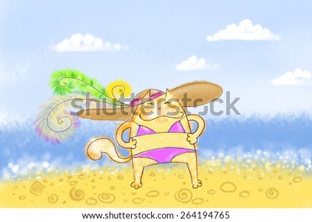 Kitty on the sea