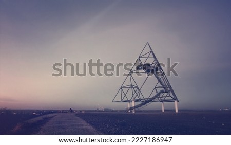 Image, Stock Photo Steel mill, colliery , blast furnaces with exhaust pipes . Steel production