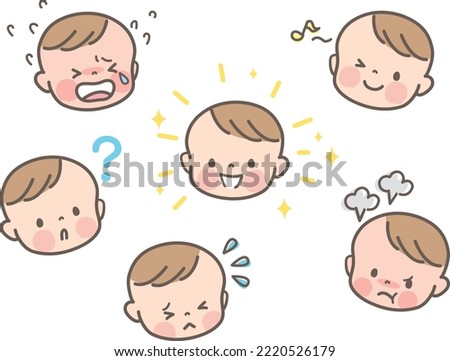 Baby Facial Expression Set_Vector Illustration