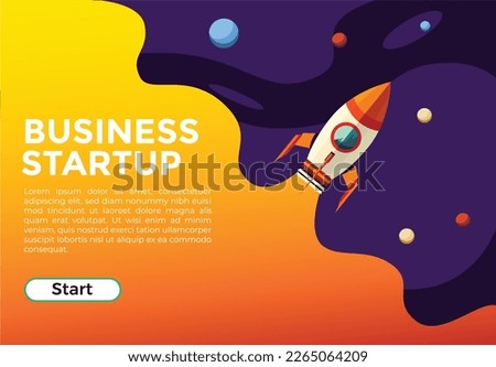 A vector template for entrepreneurs and start-ups to plan, organize and launch their ideas with ease. Start-Up Launch Kit. Template business concept rocket in space