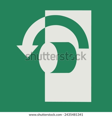 SAFETY CONDITION SIGN PICTOGRAM, TURN ANTICLOCKWISE (COUNTERCLOCKWISE) TO OPEN ISO 7010 – E018