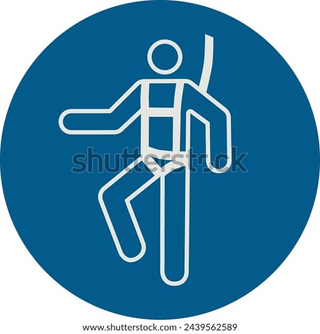 OBLIGATION SIGN PICTOGRAM, WEAR A SAFETY HARNESS ISO 7010 – M018