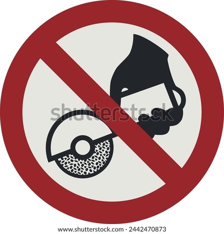 PROHIBITION SIGN PICTOGRAM, DO NOT USE WITH HAND-HELD GRINDER ISO 7010 – P034