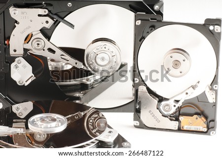 details of hard disk drive opened with evidence of the internal disk