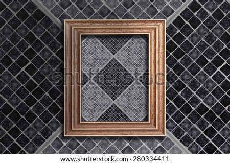 Abstract composition of a frame and tiles background