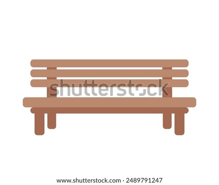 Vector illustration of a simple wooden bench.