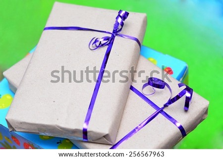 Recycled Paper Wrapped Presents
