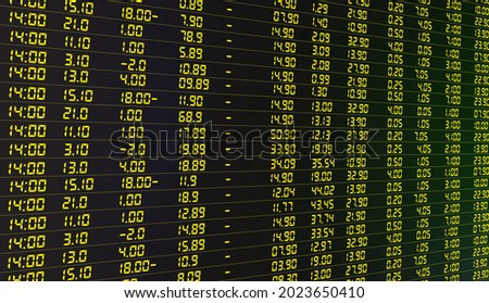 yellow light digital price table vector or stock price on board price table yellow light book price board