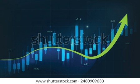 Stock graphs and arrows, stock illustrations, vector backgrounds, business planning and financial and investment strategy concepts.