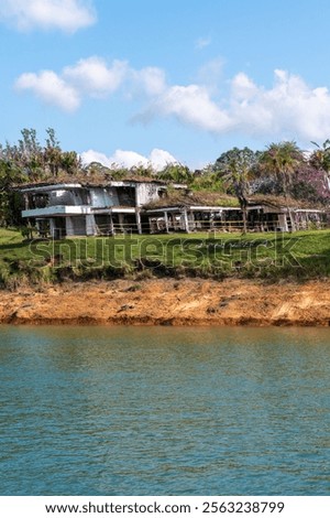 Similar – Image, Stock Photo Ruined and weathered house facade Ruin