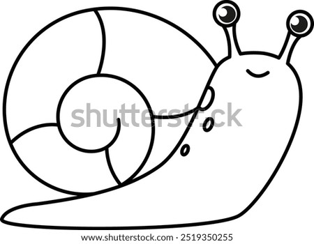 Coloring Page Outline of Cute Snail