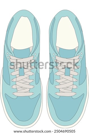 Shoes Sneakers Vector, running shoe vector illustration, shoe isolated, casual shoes hand-drawn collection full color