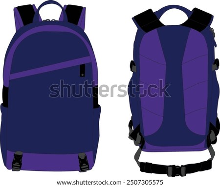 backpack school ccolorfull, cartoon backpack isolated, backpacks flat vector, Cartoon school backpacks, backpack icon colorfull