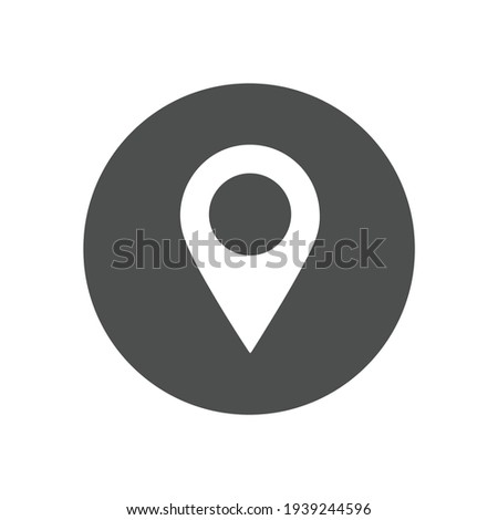 Map pointer icon in flat style. Navigator symbol isolated on white background. Vector illustration.