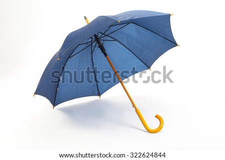 Blue umbrella isolated on a white background