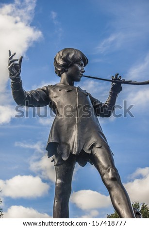 Peter Pan statue at Sefton Park, Liverpool.