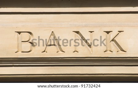 Bank Stone Sign