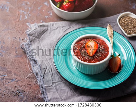 Similar – Image, Stock Photo Strawberry chia jam made with chia seeds