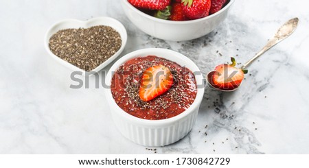 Similar – Image, Stock Photo Strawberry chia jam made with chia seeds