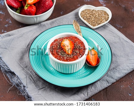 Similar – Image, Stock Photo Strawberry chia jam made with chia seeds