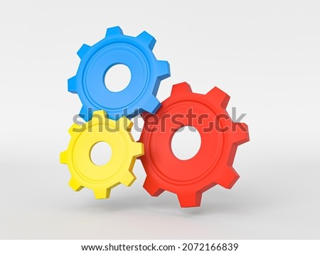 Setting icon in 3D. Multiple colored setting 3D icon. Setting symbol and sign 3D Rendered illustration. gears icon. Repair symbol. 3D setting icon. 商業照片 © 