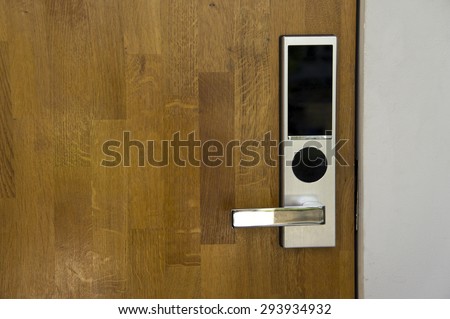 Electronic lock on door