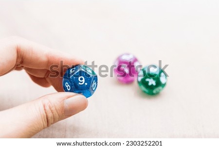 Similar – Image, Stock Photo 9 game dice with the result 30