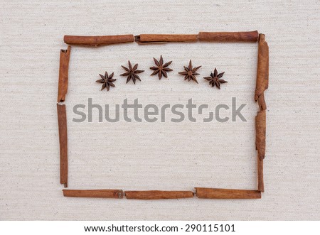 Five stars certificate concept spices frame background