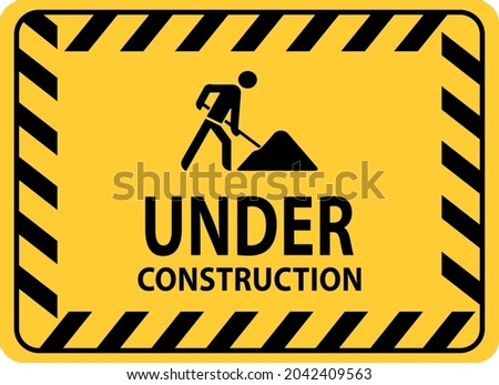 Under construction warning sign stock vector illustration   