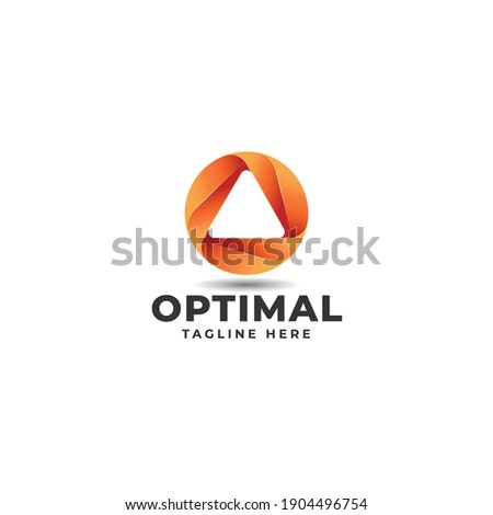 Optimal - Letter O Logo with upward direction in negative space